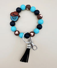 2682 SILICONE BEADED BRACELET &  KEYCHAIN 2PCS