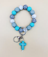 2683 SILICONE BEADED BRACELET &  KEYCHAIN 2PCS
