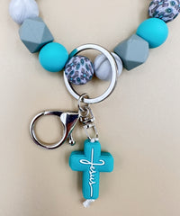 2683 SILICONE BEADED BRACELET &  KEYCHAIN 2PCS