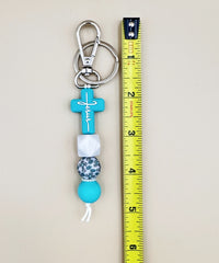 2683 SILICONE BEADED BRACELET &  KEYCHAIN 2PCS