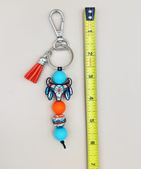 2681 SILICONE BEADED BRACELET &  KEYCHAIN 2PCS