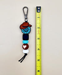 2682 SILICONE BEADED BRACELET &  KEYCHAIN 2PCS