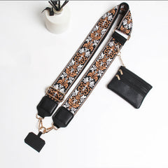 2690 HANDBAG STRAP ZIPPER POUCH PHONE HOLDR BROWN