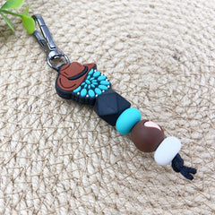2682 SILICONE BEADED BRACELET &  KEYCHAIN 2PCS