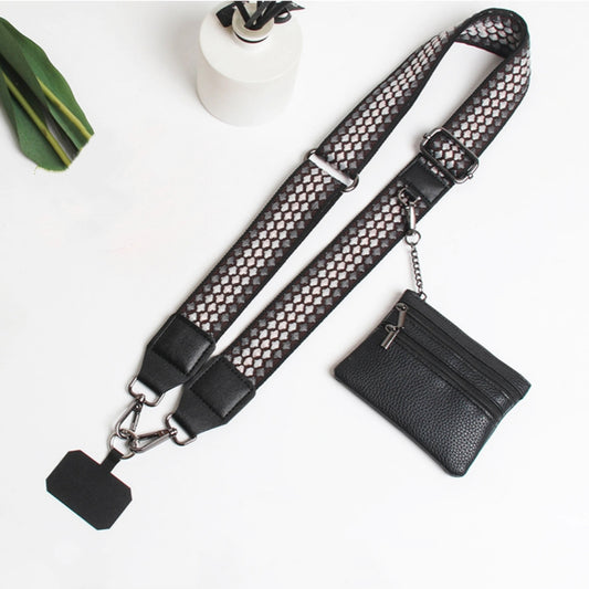 2688 HANDBAG STRAP ZIPPER POUCH PHONE HOLDER WRIS BLACK