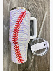 2665 BASEBALL RHINESTONE INSULATED TUMBLERS 40oz