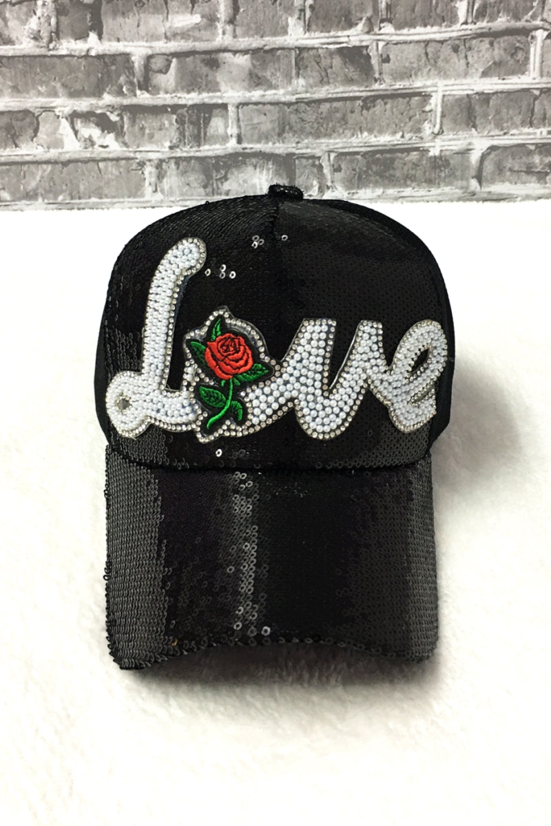 2378 SEQUINS WITH LOVE HAT BLACK