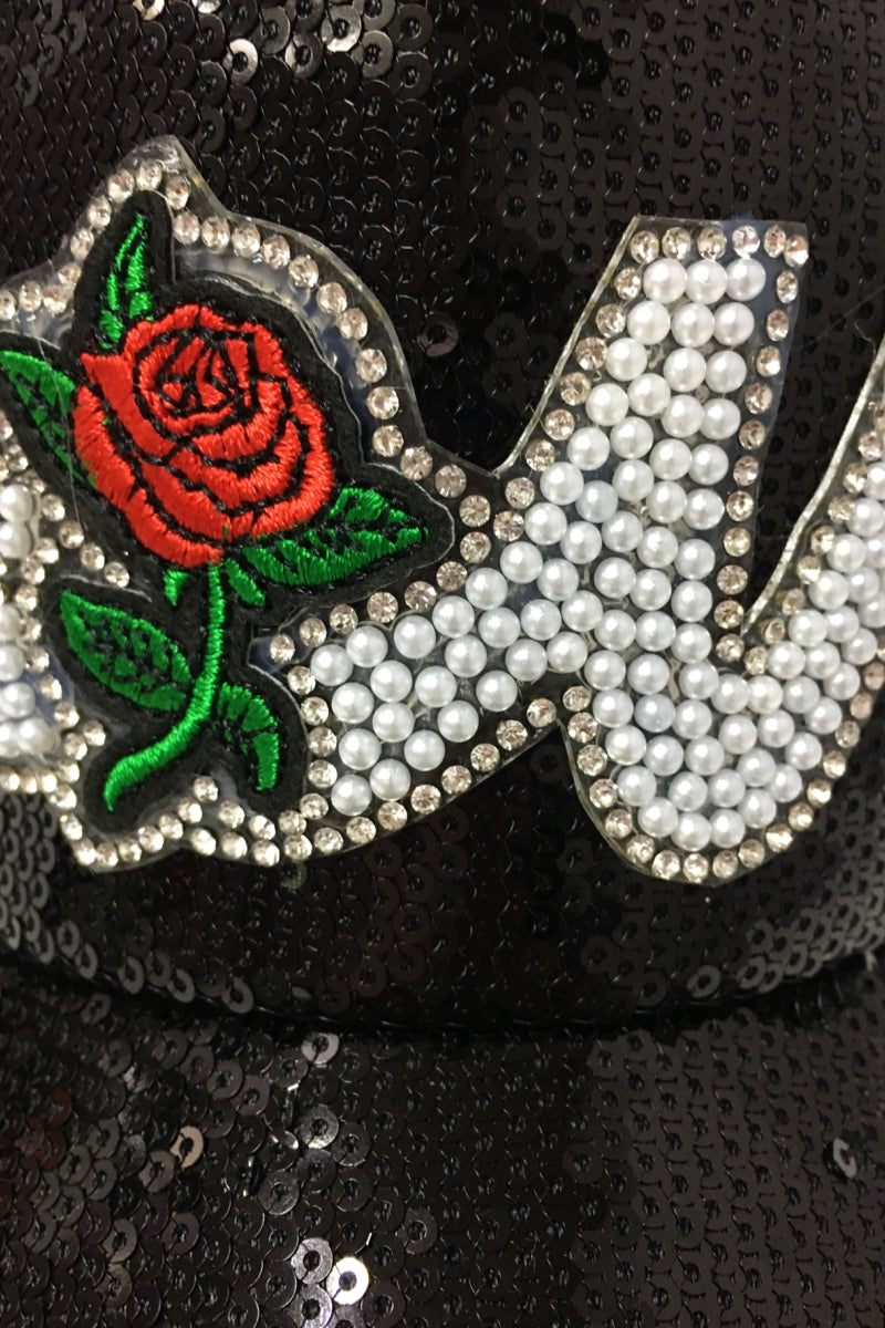 2378 SEQUINS WITH LOVE HAT BLACK