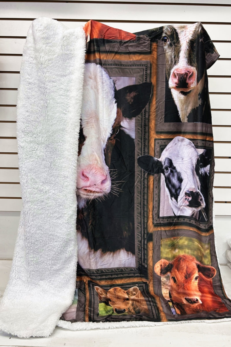3735 COW PRINT FLANNEL DOBLE LAYER LAMB