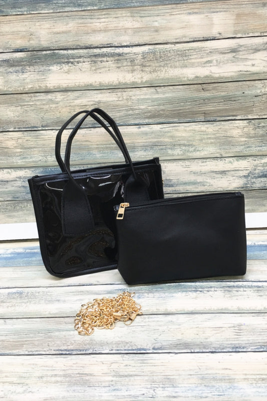 2356 CLEAR SMALL BAG BLACK