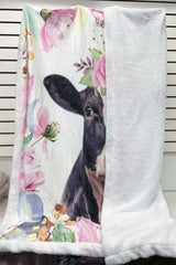 3738 COW PRINT FLANNEL DOUBLE LAYER LAMB