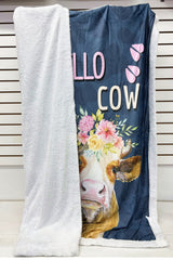 3750 COW PRINT FLANNEL DOUBLE LAYER LAMB