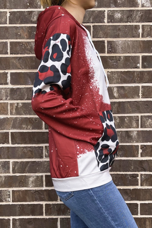 9472 LEOPARD PRINT BLANK HOODIE TOP 6PCS