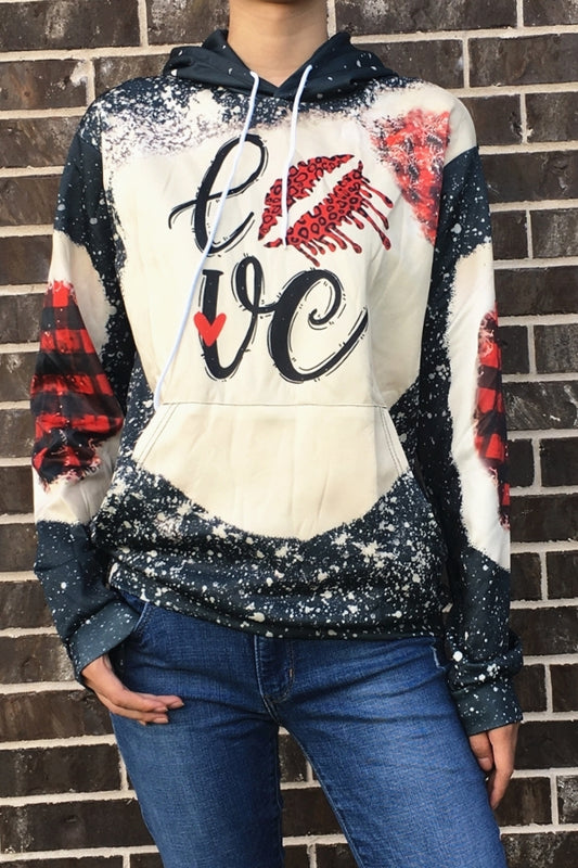 2212 LOVE PRINT HOODIE TOP 6PCS